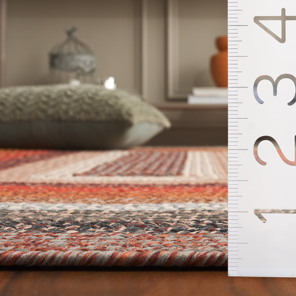 Safavieh Braided Area Rug - Timeless Elegance In Navy And Green, Hand-woven For Indoor & Outdoor Durability Brown ,Rust Polypropylene Pile Brd323t-5ov