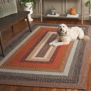 Safavieh Braided Area Rug - Timeless Elegance In Navy And Green, Hand-woven For Indoor & Outdoor Durability Brown ,Rust Polypropylene Pile Brd323t-5ov