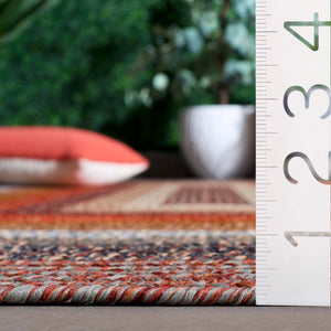 Safavieh Braided Area Rug - Timeless Elegance In Navy And Green, Hand-woven For Indoor & Outdoor Durability Brown ,Rust Polypropylene Pile Brd323t-5ov