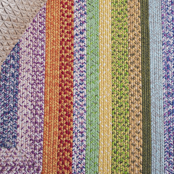 Safavieh Braided Area Rug - Handwoven Durability And Rustic Charm For Indoor & Outdoor Spaces, Easy Care Green ,Rust Polypropylene Pile Brd324y-3ov