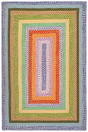 Safavieh Braided Area Rug - Handwoven Durability And Rustic Charm For Indoor & Outdoor Spaces, Easy Care Green ,Rust Polypropylene Pile Brd324y-3ov