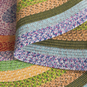 Safavieh Braided Area Rug - Handwoven Durability And Rustic Charm For Indoor & Outdoor Spaces, Easy Care Green ,Rust Polypropylene Pile Brd324y-3ov