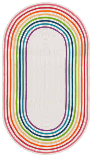 Safavieh Braided Rugs 326a Ivory / Rainbow Ivory ,Rainbow Polypropylene Brd326a-4ov