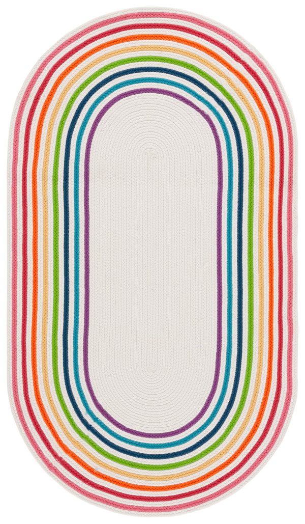 Safavieh Braided Rugs 326a Ivory / Rainbow Ivory ,Rainbow Polypropylene Brd326a-4ov