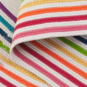 Safavieh Braided Oval Area Rug 5x8 Ft – Vibrant Ivory/Rainbow Design For Indoor & Outdoor Spaces! Ivory ,Rainbow Polypropylene Brd326a-5ov