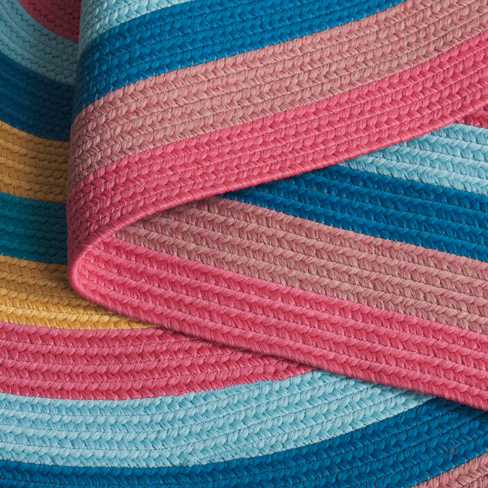 Safavieh Braided Area Rug 5x8 Ft - Hand Woven Polypropylene In Vibrant Pink & Blue For Indoor/Outdoor Charm Pink ,Blue Polypropylene Brd327u-5ov