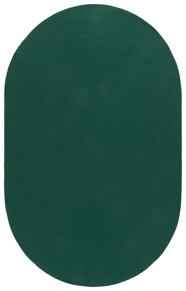 Safavieh Braided Hand-Loomed Green Oval Rug — Low-Profile, Durable Polypropylene-Polyester Blend For High-Traffic Areas 4'-0" x 6'-0" BRD375Y-4OV