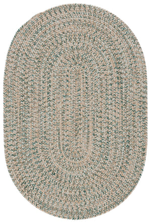 Safavieh Braided Hand-Loomed Oval Area Rug In Gold And Green — Durable Braided Texture, Stain-Resistant Comfort 5'-0" x 8'-0" BRD376D-5OV