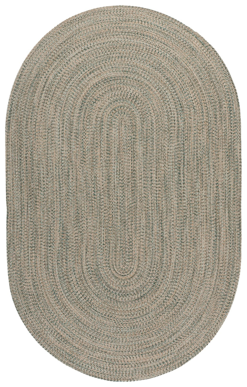 Safavieh Braided Hand-Loomed Oval Area Rug In Gold And Green — Durable Braided Texture, Stain-Resistant Comfort 5'-0" x 8'-0" BRD376D-5OV