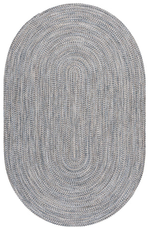 Safavieh Braided Hand-Loomed Oval Area Rug In Navy & Beige — Durable Soft Blend, Low-Profile Braided Texture 3'-0" x 5'-0" BRD376N-3OV