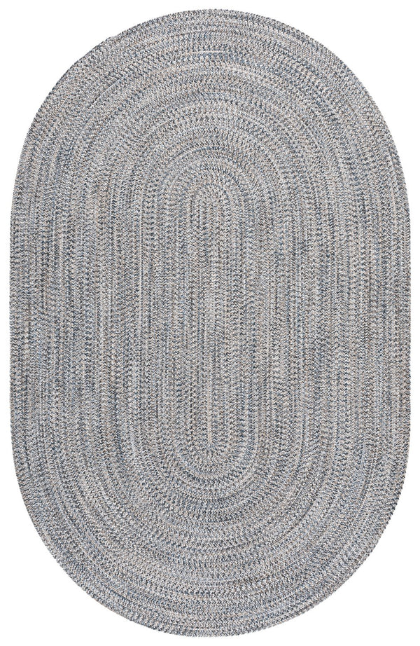 Safavieh Braided Hand-Loomed Oval Area Rug In Navy & Beige — Durable Soft Blend, Low-Profile Braided Texture 3'-0" x 5'-0" BRD376N-3OV