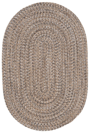 Safavieh Braided Hand-Loomed 4X6 Oval Rug Brown Beige — Durable, Low-Profile 3/8" Pile, Stain-Resistant Blend BRD376T-4OV
