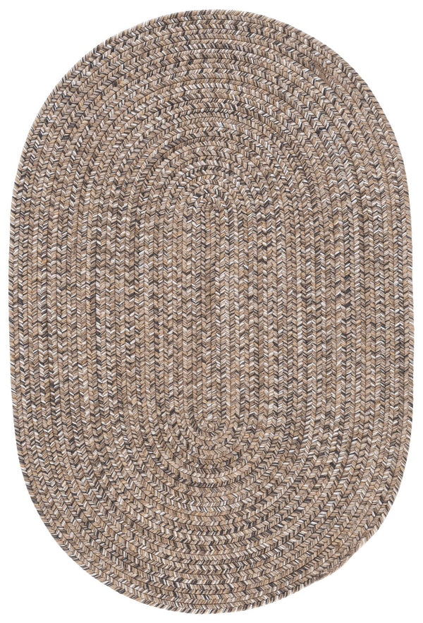 Safavieh Braided Hand-Loomed 4X6 Oval Rug Brown Beige — Durable, Low-Profile 3/8" Pile, Stain-Resistant Blend BRD376T-4OV