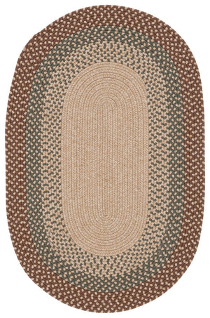 Safavieh Braided Hand‑Loomed Oval Area Rug In Brown & Ivory — Low‑Profile, Durable Soft Fiber Blend Elegance 3'-0" x 5'-0" BRD377T-3OV