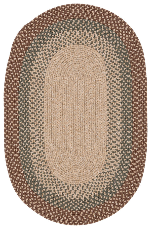 Safavieh Braided Hand‑Loomed Oval Area Rug In Brown & Ivory — Low‑Profile, Durable Soft Fiber Blend Elegance 3'-0" x 5'-0" BRD377T-3OV