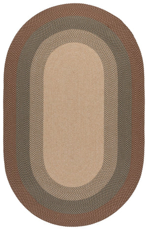Safavieh Braided Hand‑Loomed Oval Area Rug In Brown & Ivory — Low‑Profile, Durable Soft Fiber Blend Elegance 3'-0" x 5'-0" BRD377T-3OV