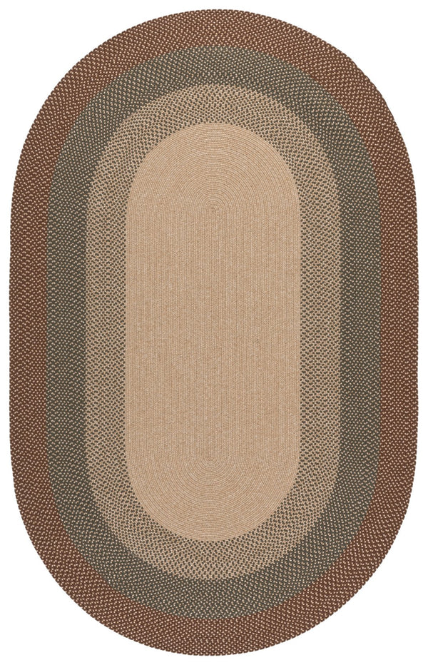 Safavieh Braided Hand‑Loomed Oval Area Rug In Brown & Ivory — Low‑Profile, Durable Soft Fiber Blend Elegance 3'-0" x 5'-0" BRD377T-3OV