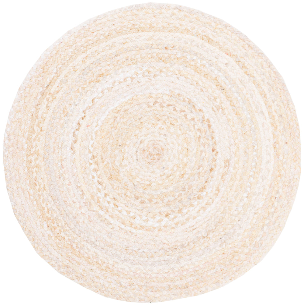 Safavieh Braided Hand-Woven Oval Cotton Rug Beige — Low-Profile Bohemian Flatweave, Durable & Cozy Finish 8'-0" x 10'-0" BRD452B-8OV