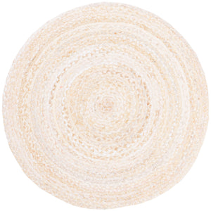 Safavieh Braided Hand-Woven Oval Cotton Rug Beige — Low-Profile Bohemian Flatweave, Durable & Cozy Finish 8'-0" x 10'-0" BRD452B-8OV