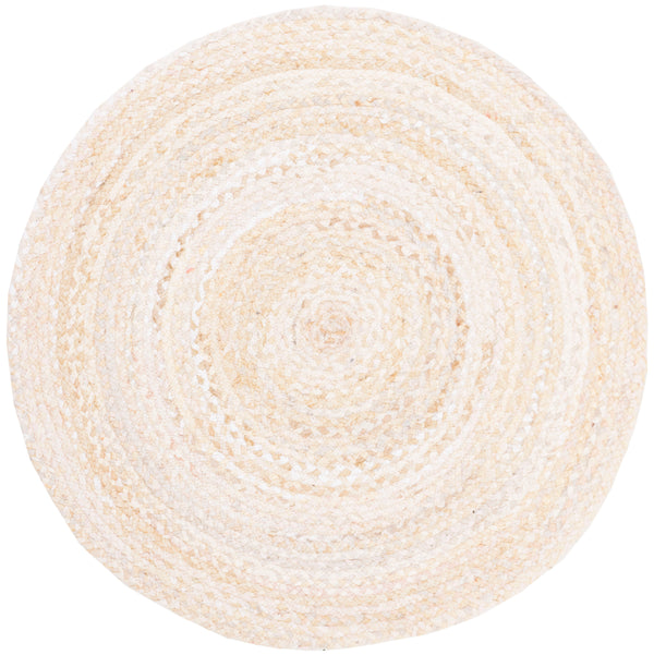Safavieh Braided Hand-Woven Oval Cotton Rug Beige — Low-Profile Bohemian Flatweave, Durable & Cozy Finish 8'-0" x 10'-0" BRD452B-8OV