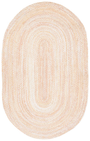 Safavieh Braided Hand-Woven Oval Cotton Rug Beige — Low-Profile Bohemian Flatweave, Durable & Cozy Finish 8'-0" x 10'-0" BRD452B-8OV