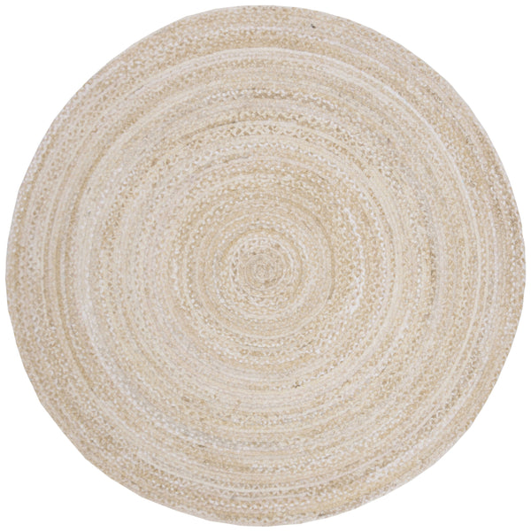 Safavieh Braided Hand-Woven Oval Cotton Rug Beige — Low-Profile Bohemian Flatweave, Durable & Cozy Finish 8'-0" x 10'-0" BRD452B-8OV