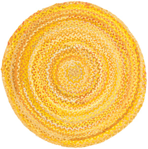 Safavieh Braided Handwoven Oval Area Rug In Warm Gold Cotton — Bohemian-Modern Texture, Low-Profile Elegance 7'-0" x 9'-0" BRD452D-79OV