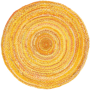 Safavieh Braided Handwoven Oval Area Rug In Warm Gold Cotton — Bohemian-Modern Texture, Low-Profile Elegance 7'-0" x 9'-0" BRD452D-79OV