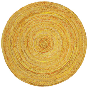 Safavieh Braided Handwoven Oval Area Rug In Warm Gold Cotton — Bohemian-Modern Texture, Low-Profile Elegance 7'-0" x 9'-0" BRD452D-79OV