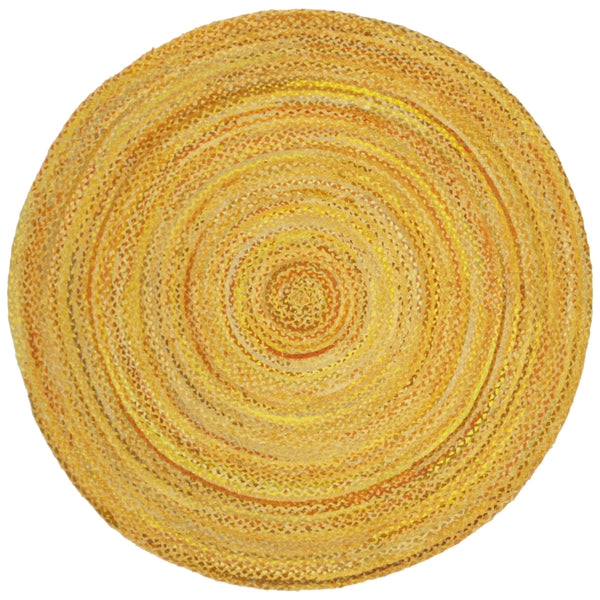 Safavieh Braided Handwoven Oval Area Rug In Warm Gold Cotton — Bohemian-Modern Texture, Low-Profile Elegance 7'-0" x 9'-0" BRD452D-79OV
