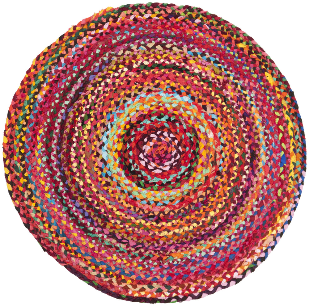 Safavieh Braided Hand‑Woven Oval Area Rug In Rich Rust Multi — Boho Cotton Low‑Profile Comfort & Warmth 8'-0" x 10'-0" BRD452P-8OV