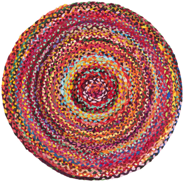 Safavieh Braided Hand‑Woven Oval Area Rug In Rich Rust Multi — Boho Cotton Low‑Profile Comfort & Warmth 8'-0" x 10'-0" BRD452P-8OV