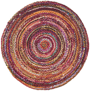 Safavieh Braided Hand‑Woven Oval Area Rug In Rich Rust Multi — Boho Cotton Low‑Profile Comfort & Warmth 8'-0" x 10'-0" BRD452P-8OV