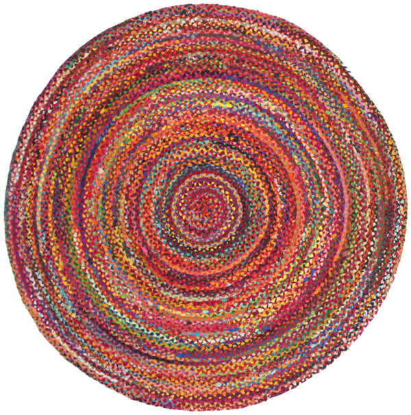 Safavieh Braided Hand‑Woven Oval Area Rug In Rich Rust Multi — Boho Cotton Low‑Profile Comfort & Warmth 8'-0" x 10'-0" BRD452P-8OV