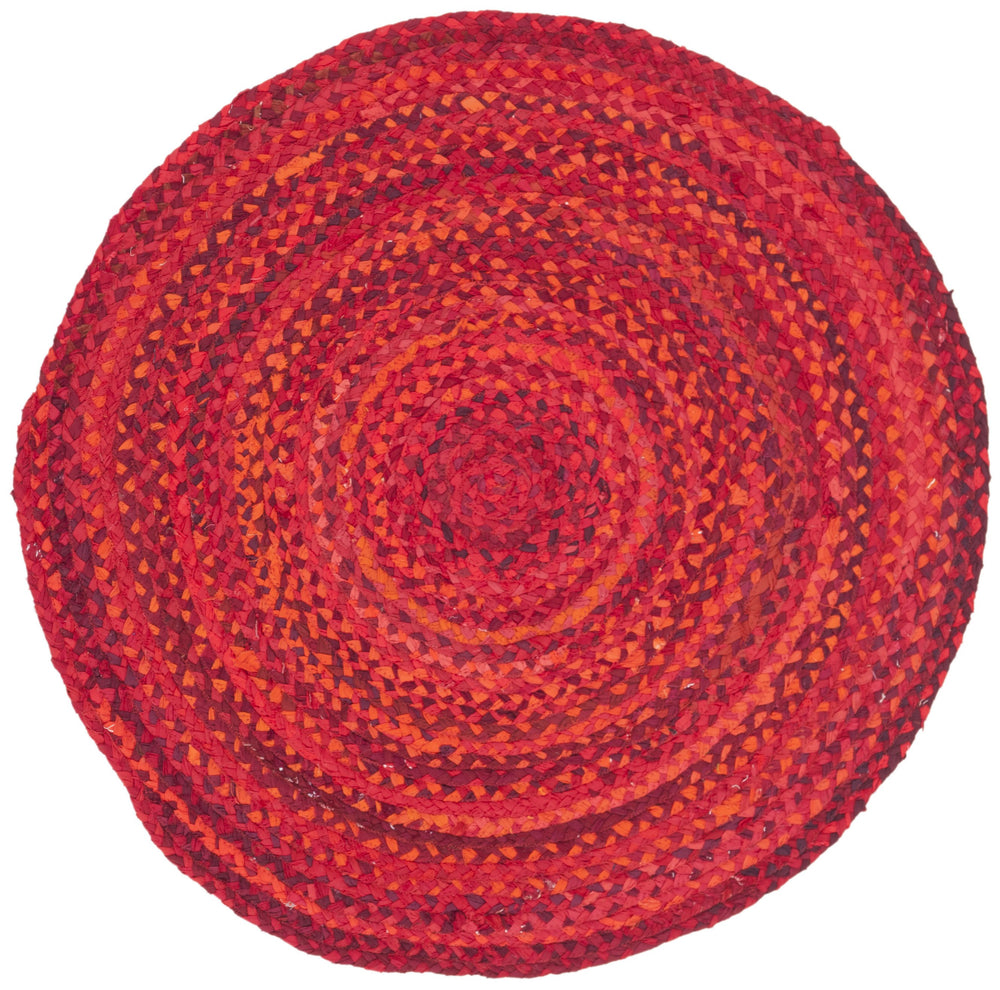 Safavieh Braided Oval 6X8 Red Cotton Area Rug - Hand-Woven Indian Craft, Low-Profile Boho Coastal Accent BRD452Q-68OV