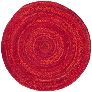 Safavieh Braided Oval 6X8 Red Cotton Area Rug - Hand-Woven Indian Craft, Low-Profile Boho Coastal Accent BRD452Q-68OV
