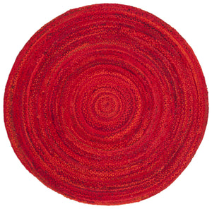 Safavieh Braided Oval 6X8 Red Cotton Area Rug - Hand-Woven Indian Craft, Low-Profile Boho Coastal Accent BRD452Q-68OV