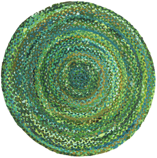 Safavieh Braided Hand-Woven Oval Cotton Rug In Vibrant Green — Low-Profile, Durable Artisanal Style For Home 7'-0" x 9'-0" BRD452Y-79OV