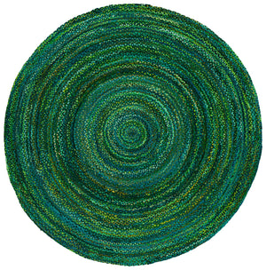 Safavieh Braided Hand-Woven Oval Cotton Rug In Vibrant Green — Low-Profile, Durable Artisanal Style For Home 7'-0" x 9'-0" BRD452Y-79OV