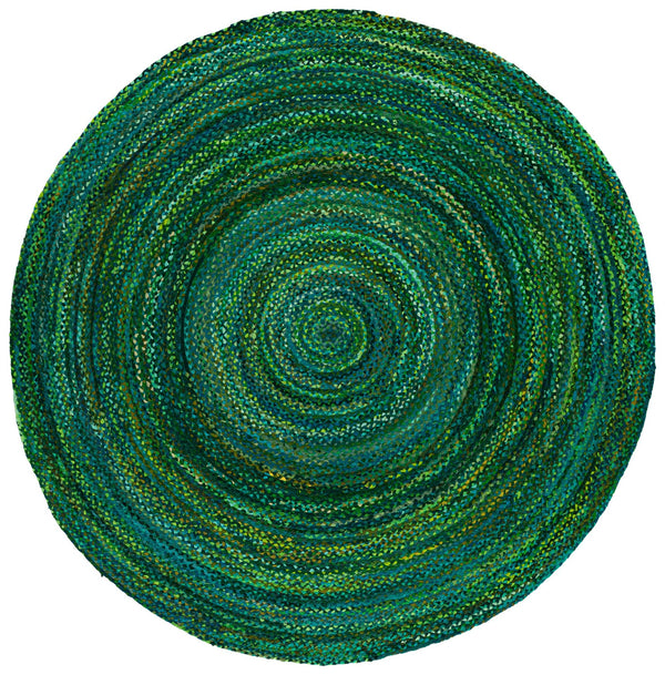 Safavieh Braided Hand-Woven Oval Cotton Rug In Vibrant Green — Low-Profile, Durable Artisanal Style For Home 7'-0" x 9'-0" BRD452Y-79OV
