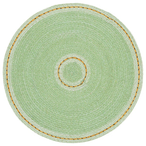 Safavieh Braided Handwoven Round Rug In Green & Gold - Wool Blend Braided Texture For Cozy Layering Spaces 4'-0" x 4'-0" BRD552Y-4R