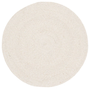 Safavieh Braided Hand-Woven Beige Round Area Rug — 3 Ft Accent Mat, Wool-Jute Blend, Coastal Minimalist Charm 3'-0" x 3'-0" BRD557B-3R