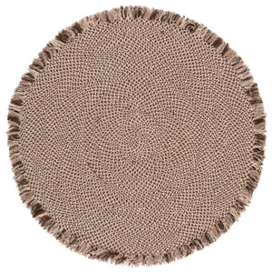 Safavieh Braided Handwoven Round Area Rug In Brown Beige — Wool Jute Blend, Low Pile, Cozy Textured Accent 3'-0" x 3'-0" BRD563T-3R