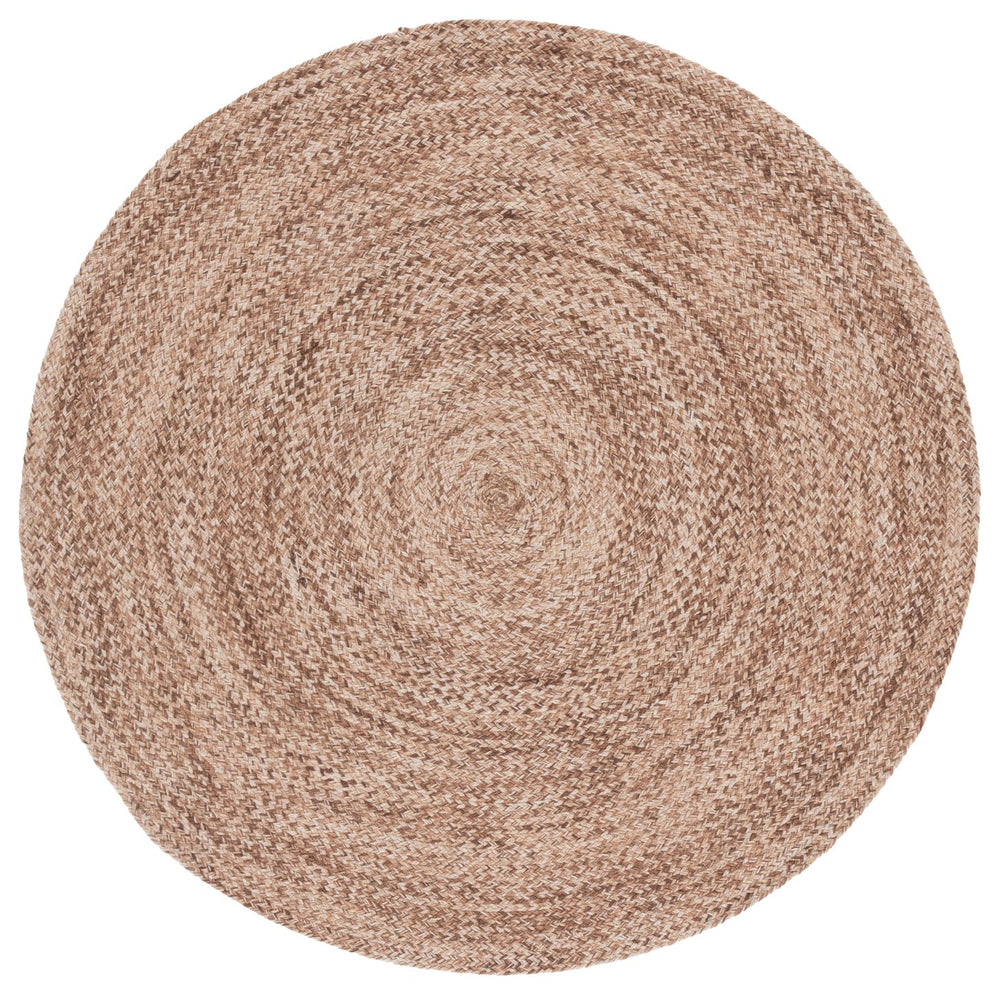 Safavieh Braided Hand‑Woven Round Area Rug In Natural Brown Tones, Wool‑Jute Blend, Low Profile 3/8" 5'-0" x 5'-0" BRD565T-5R