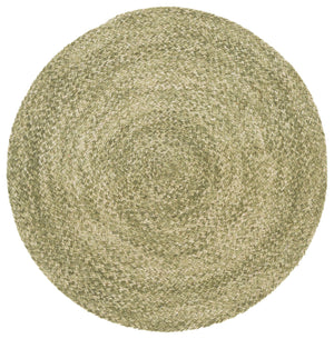 Safavieh Braided Olive Round Rug — Handwoven Wool-Jute Blend, Cozy Textured Accent For Entryways & Bedsides 4'-0" x 4'-0" BRD565X-4R