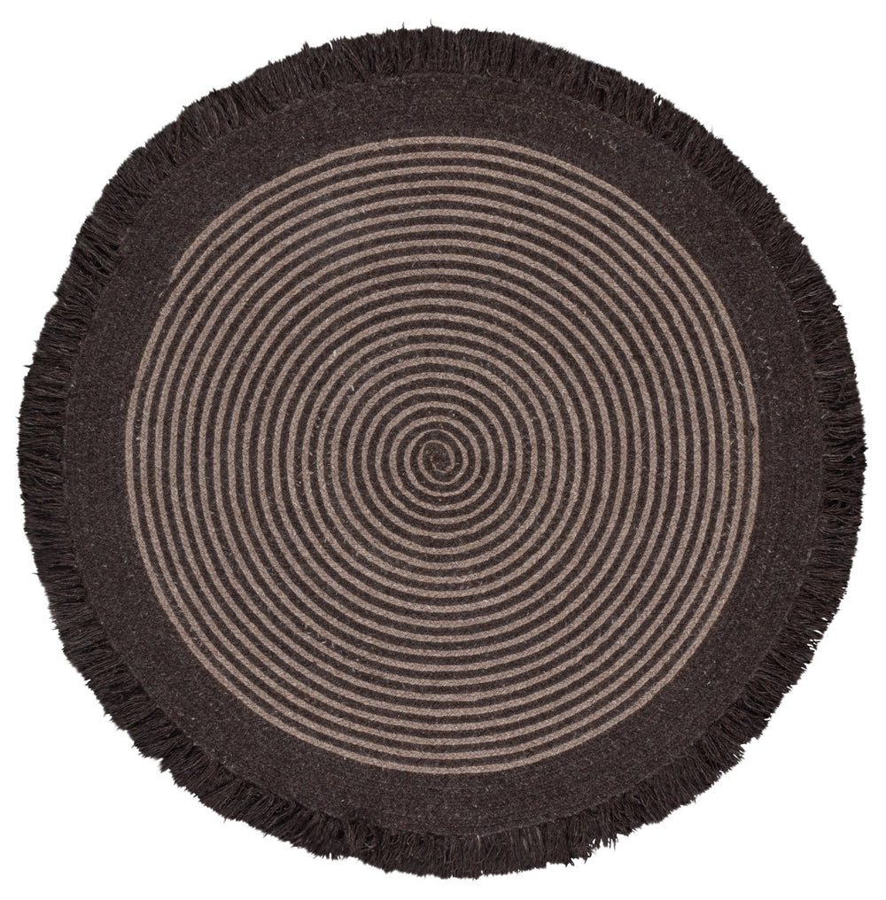 Safavieh Braided Handwoven Round Brown Rug — Low Pile Wool-Jute Blend, Durable Artisan Texture For Cozy Rooms 5'-0" x 5'-0" BRD566T-5R