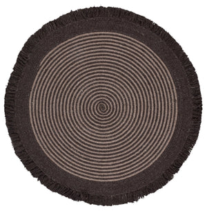 Safavieh Braided Handwoven Round Brown Rug — Low Pile Wool-Jute Blend, Durable Artisan Texture For Cozy Rooms 5'-0" x 5'-0" BRD566T-5R