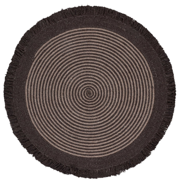 Safavieh Braided Handwoven Round Brown Rug — Low Pile Wool-Jute Blend, Durable Artisan Texture For Cozy Rooms 5'-0" x 5'-0" BRD566T-5R