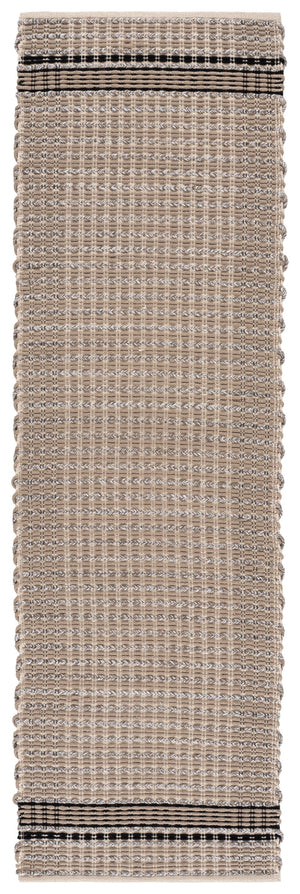 Safavieh Braided Hand-Woven Beige And Black Runner — Low-Profile Cotton Pile, Durable Artisanal Texture For Hallways 2'-3" x 8'-0" BRD763B-28