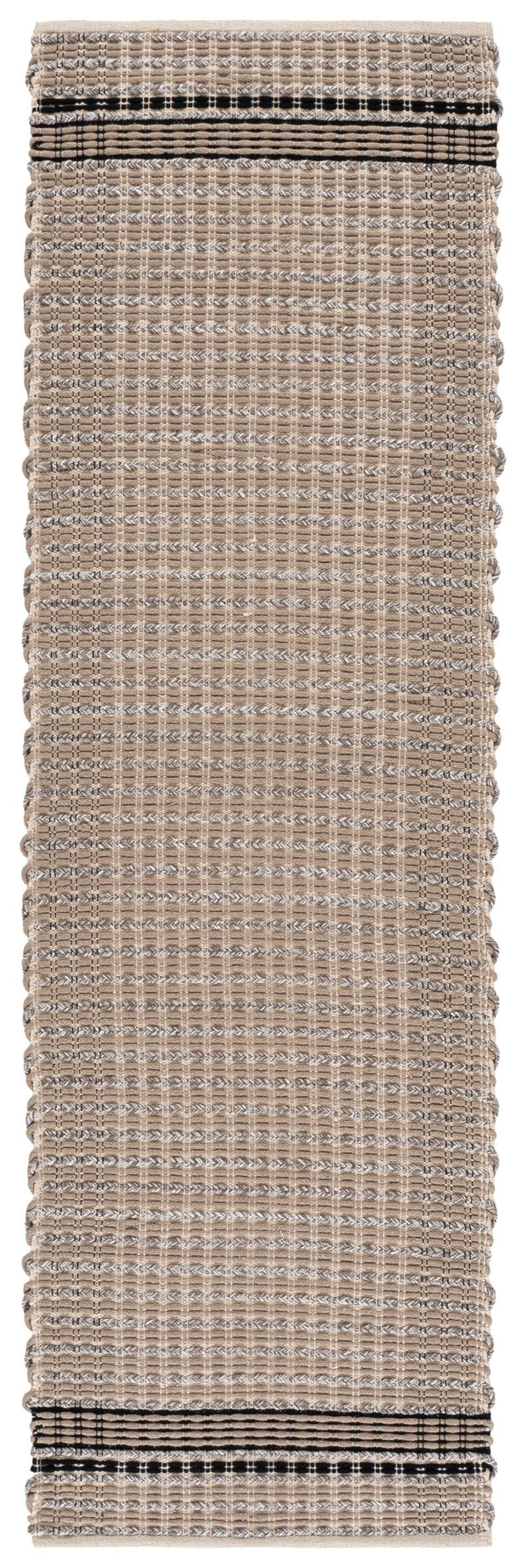 Safavieh Braided Handwoven Cotton Area Rug 8X10 Beige & Black Braided Design Low-Profile Scandinavian Charm 8'-0" x 10'-0" BRD763B-8